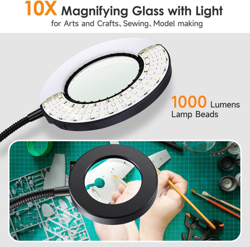 Magnifying glass with - with, light