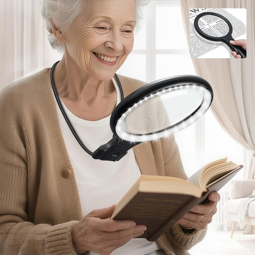 Neck magnifying glass - 3-in-1,