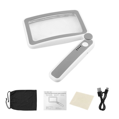 Handheld magnifier with light - with,